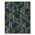 Neon Geometric Isometric Grid Framework Rug