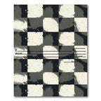 Gritty Black White Checkerboard Brushstroke Rug