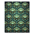 Emerald Lotus Blossom Floral Rug