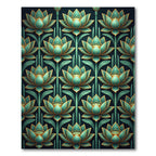 Emerald Lotus Blossom Floral Rug
