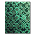 Emerald Geometric Interlaced Lattice Medallion Rug