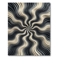 Modern Monochrome Swirl Wave Rug