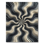 Modern Monochrome Swirl Wave Rug