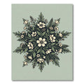 Sage Green Cream Floral Medallion Rug