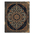 Ornate Gold Floral Medallion Charcoal Rug