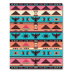 Vibrant Southwest Eagle Watermelon Hourglass Rug