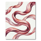 Elegant Crimson Watercolor Fluid Ribbon Rug