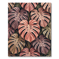 Dusty Rose Monstera Leaf Mosaic Rug