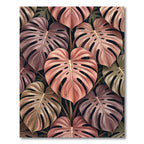 Dusty Rose Monstera Leaf Mosaic Rug