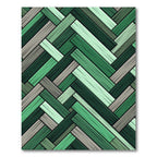 Sage and Forest Herringbone Weave Rug