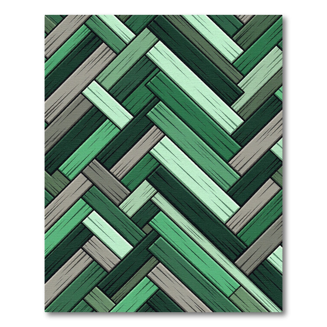 Sage and Forest Herringbone Weave Rug