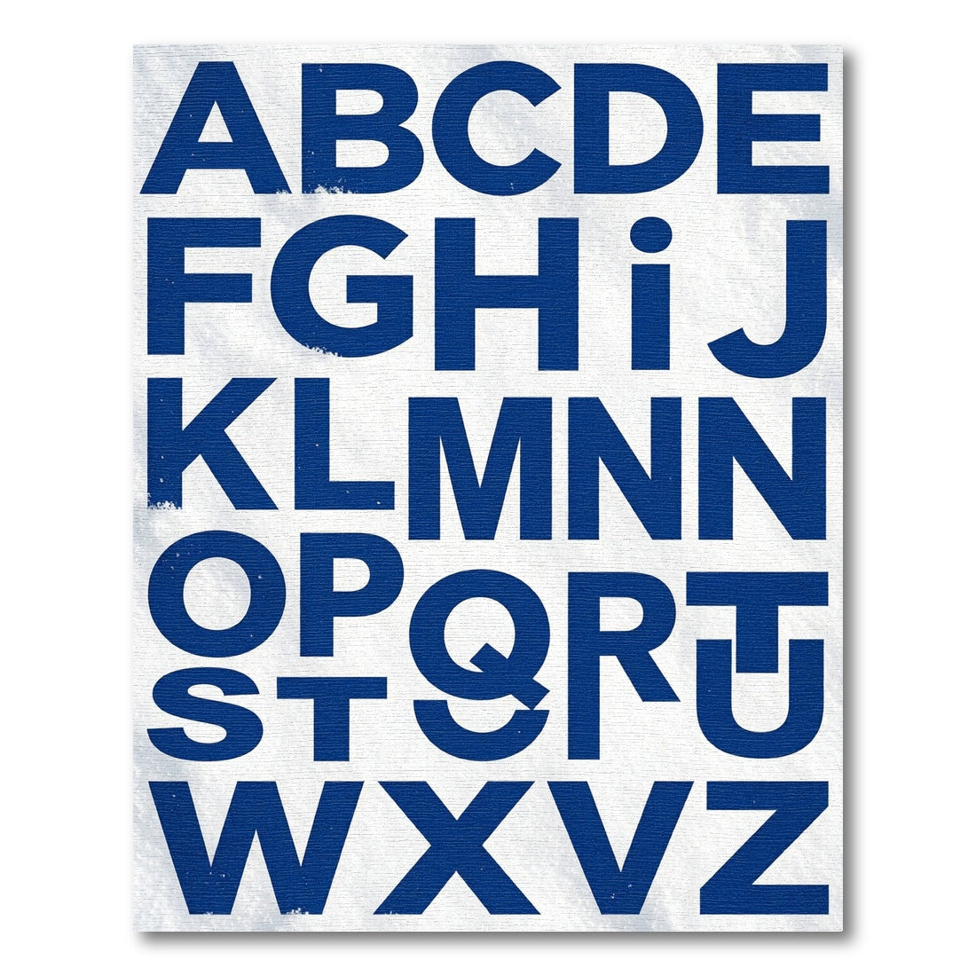 Bold Navy Blue Alphabet Typography Rug