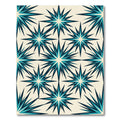 Teal Starburst Geometric Pattern Rug