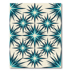 Teal Starburst Geometric Pattern Rug