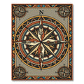 Compass Arrow Earthy Tone Geometric Rug