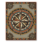 Compass Arrow Earthy Tone Geometric Rug