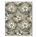 Delicate White Blossom Vine Pattern Rug