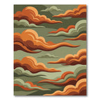 Earthy Orange Cumulus Swirl Rug