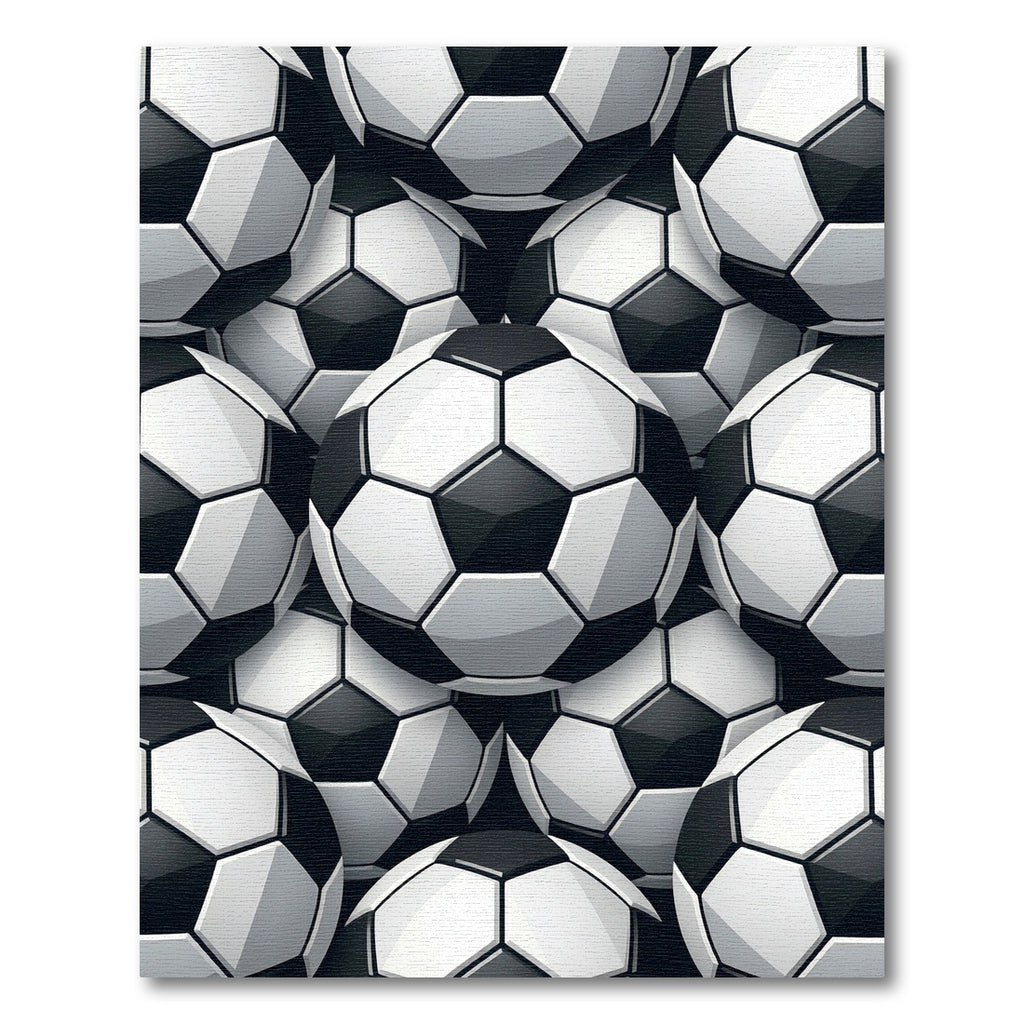 Classic Black and White Soccer Ball Rug