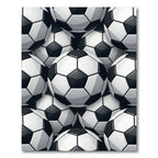 Classic Black and White Soccer Ball Rug