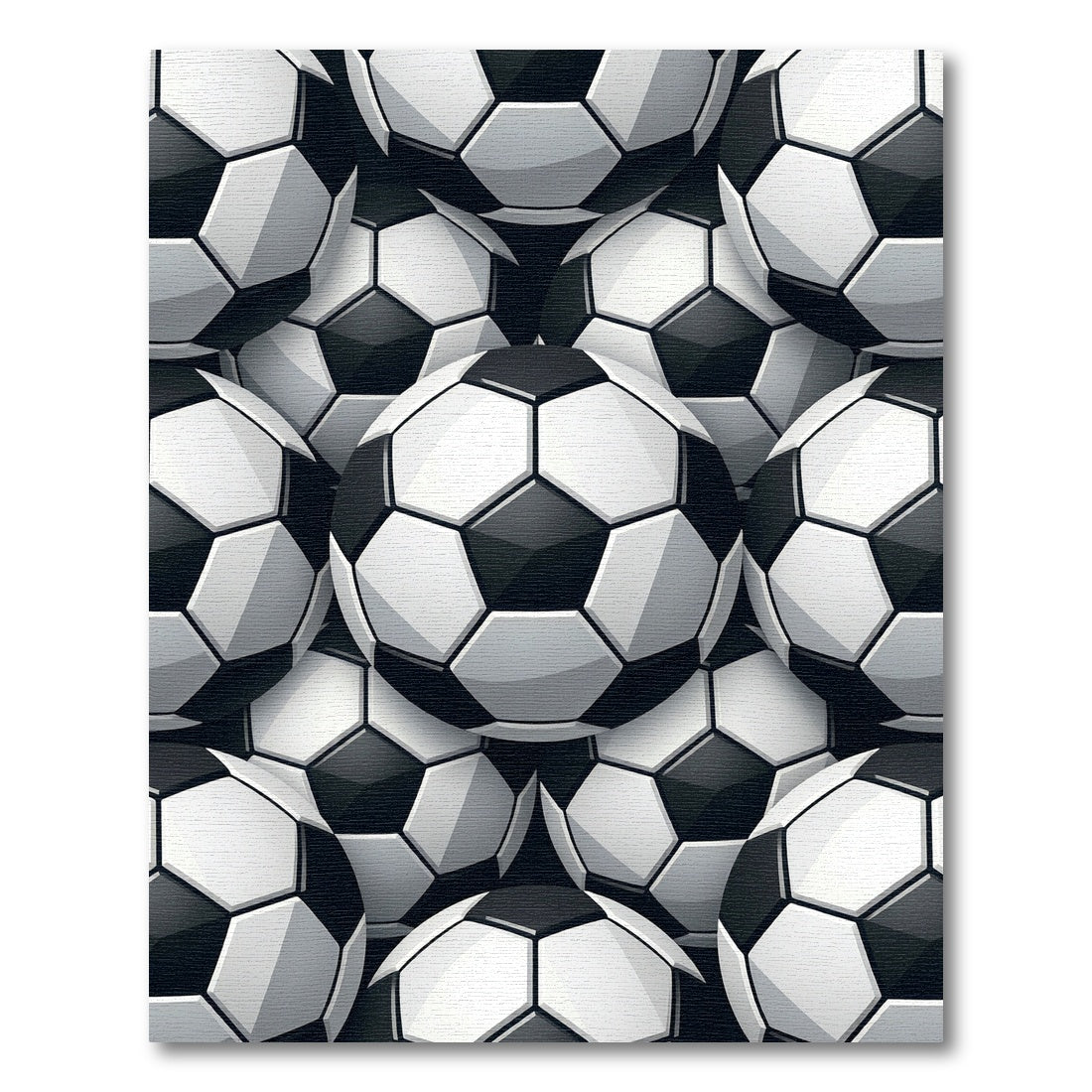 Classic Black and White Soccer Ball Rug