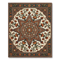 Ornate Amber Floral Star Medallion Rug