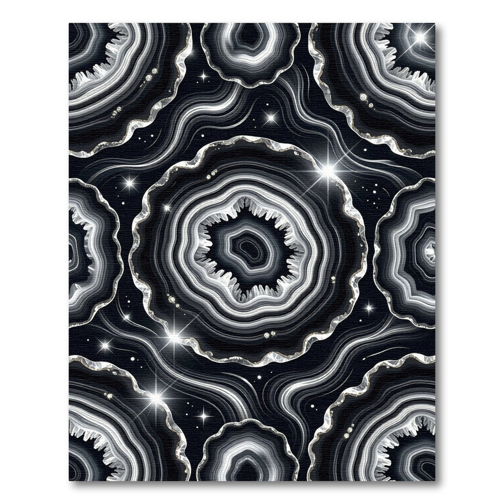 Black Agate Crystal Slice Sparkle Rug