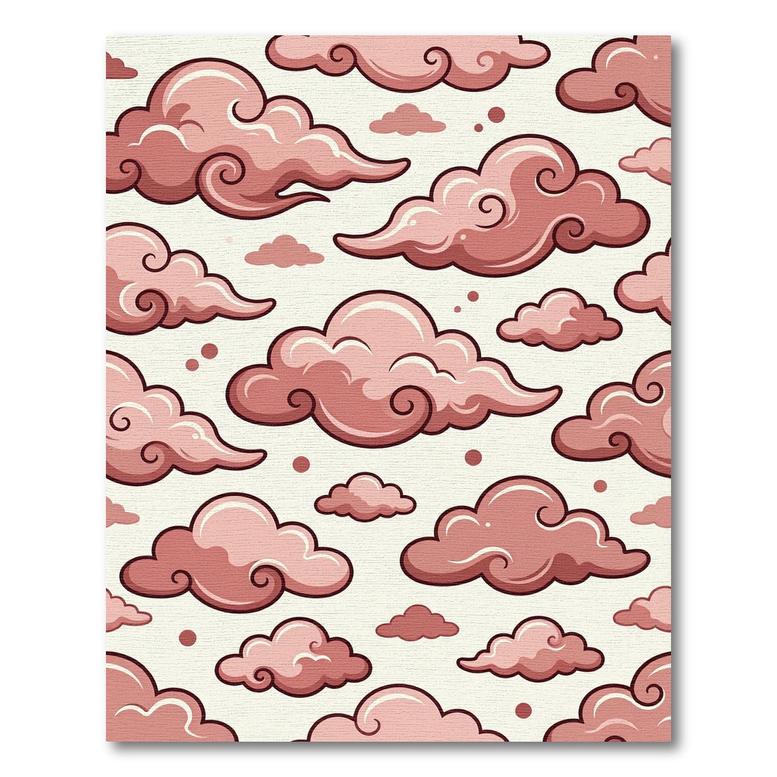 Blush Pink Traditional Japanese Cloud Rug