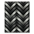 Metallic Silver Chevron Geometric Monochromatic Rug