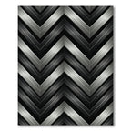 Metallic Silver Chevron Geometric Monochromatic Rug