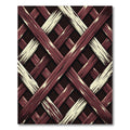 Rustic Crimson Cream Woven Lattice Rug