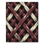Rustic Crimson Cream Woven Lattice Rug
