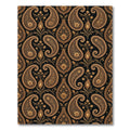 Ornate Gold Paisley Black Floral Rug