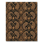 Ornate Gold Paisley Black Floral Rug