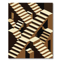 Escher Inspired Geometric Staircase Area Rug