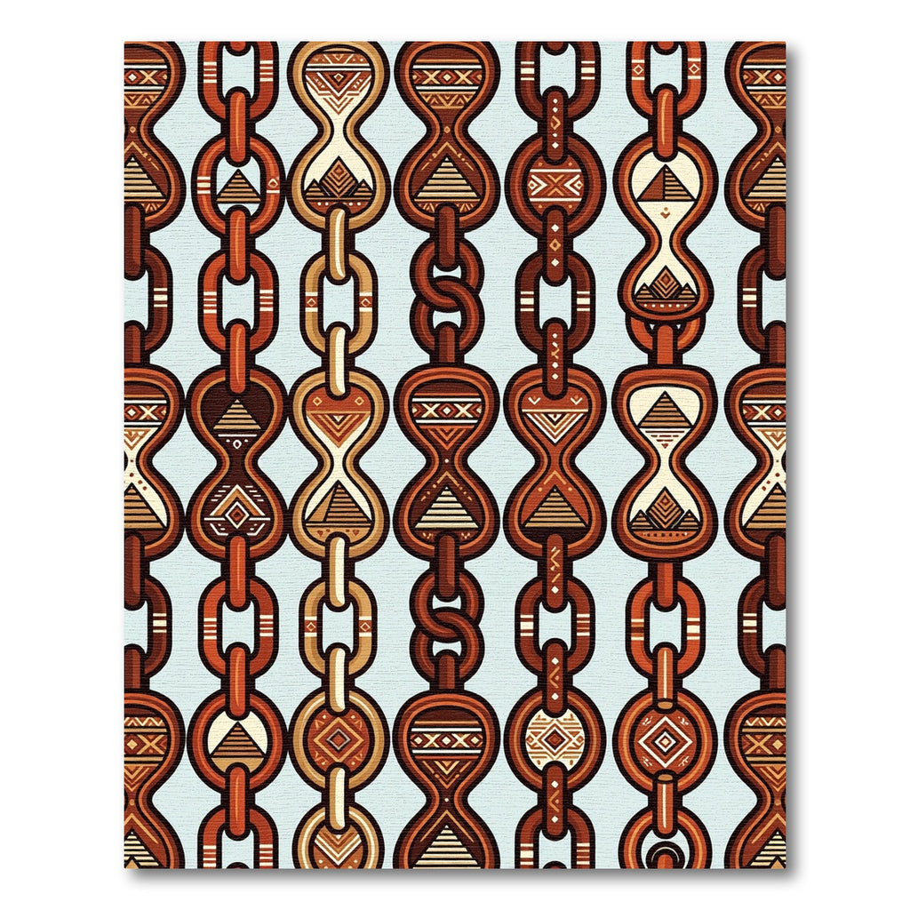 Terracotta Geometric Aztec Chain Link Rug