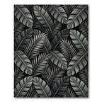 Monochromatic Tropical Leaf Collage Rug
