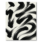 Modern Black Ink Abstract Swirl Rug