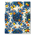 Vibrant Lemon Branch Tile Composition Rug