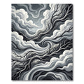 Monochrome Swirling Grove Abstract Ink Rug
