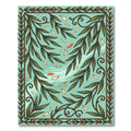 Willow Branch Botanical Art Nouveau Teal Rug