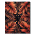 Vibrant Burnt Orange Palm Frond Abstract Rug