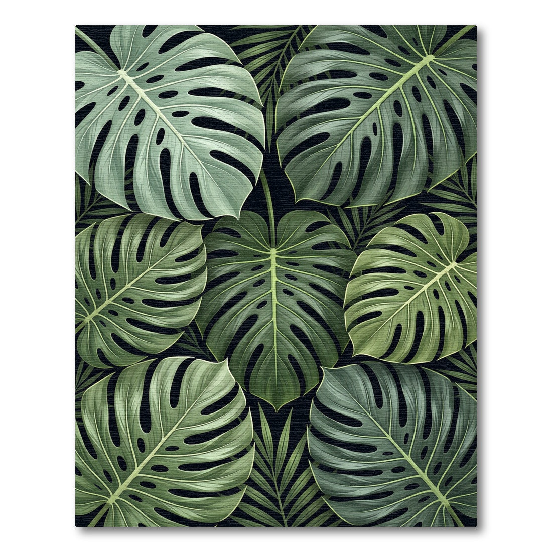 Verdant Jungle Leaf Collage Rug
