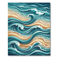 Ethereal Blue Ocean Wave Shore Rug