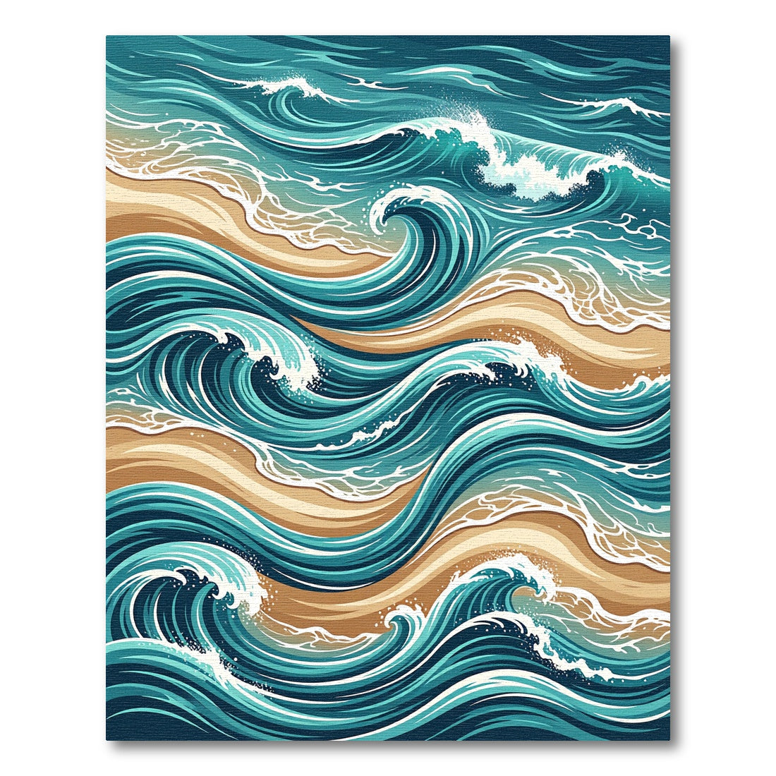 Ethereal Blue Ocean Wave Shore Rug