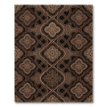 Elegant Bronze Damask Arabesque Scroll Rug