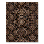 Elegant Bronze Damask Arabesque Scroll Rug