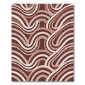 Modern Earthy Brown Swirling Wave Rug