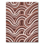 Modern Earthy Brown Swirling Wave Rug