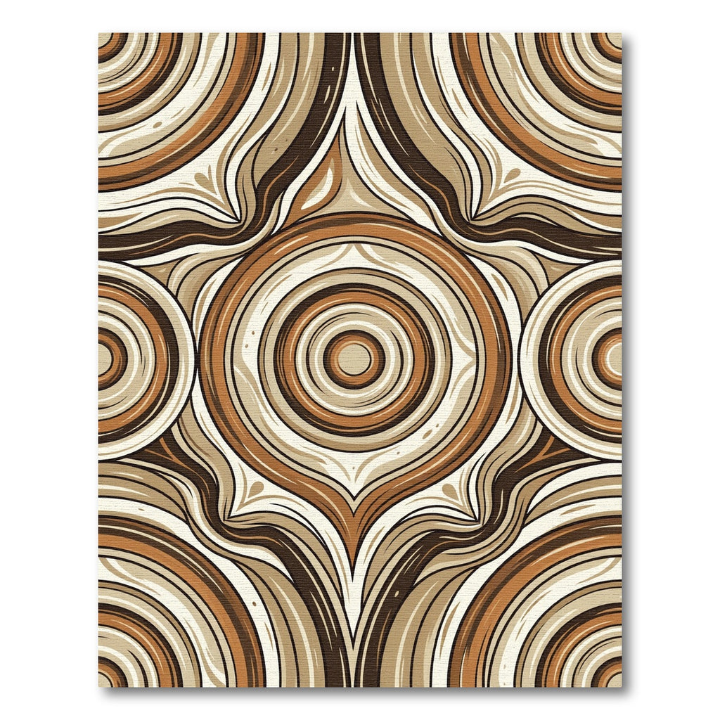 Earthy Concentric Swirls Pattern Rug